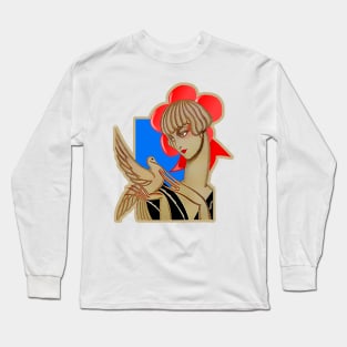 20s romantic girl with bird Long Sleeve T-Shirt